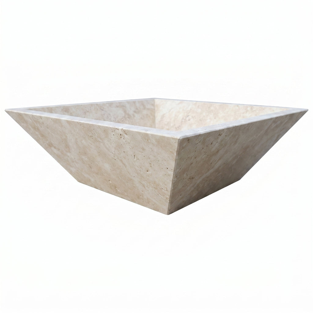 Miletos Ivory Travertine Natural Stone Fire Pit