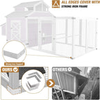 Large 115-Inch Portable Chicken Coop With Run And Nesting Boxes [8-10 Chickens] (SAK18263)