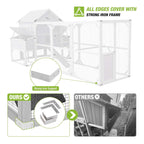 Large 137-Inch Wooden Chicken Coop With Run And 6 Nesting Boxes [10-15 Chickens] (SAK96430)