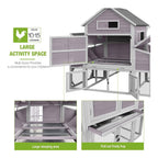 Large 137-Inch Wooden Chicken Coop With Run And 6 Nesting Boxes [10-15 Chickens] (SAK96430)