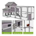 Large 137-Inch Wooden Chicken Coop With Run And 6 Nesting Boxes [10-15 Chickens] (SAK96430)